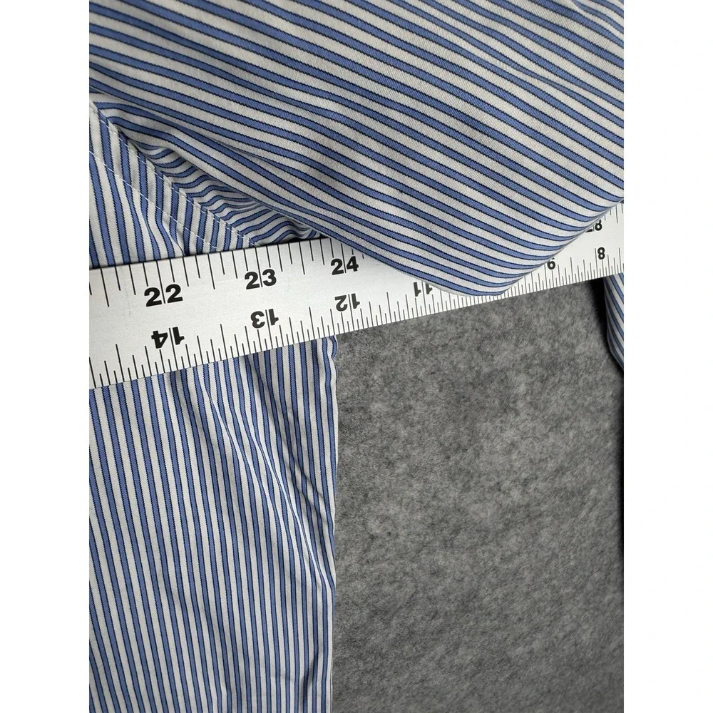 Vintage Polo Ralph Lauren Shirt Mens Large Striped NYC RL.CC Button Up Blue 90s